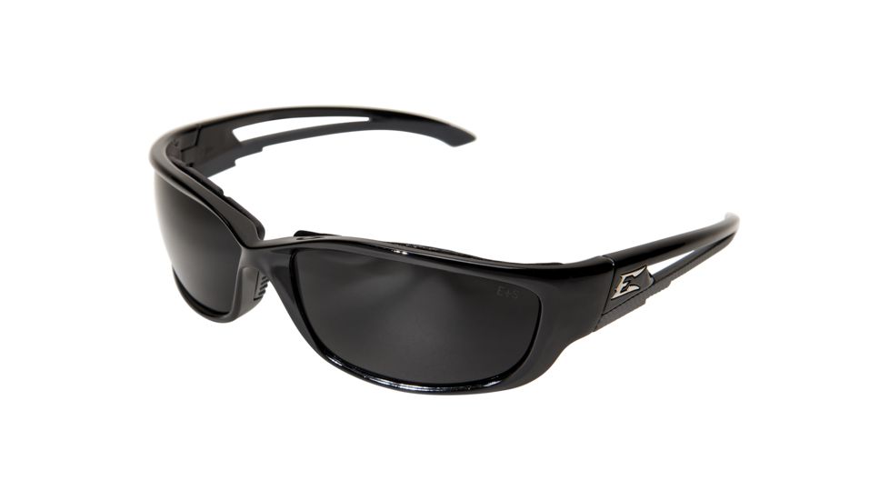 Edge Eyewear Kazbek XL Sunglasses, Black Frame, Smoke Vapor Shield Lenses, GSK-XL116VS