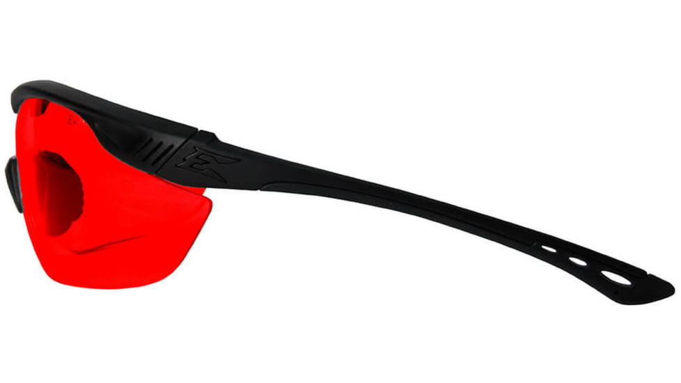 Edge Eyewear Overlord Shooting Glasses, Soft-Touch Matte Black Frame / Red Lens for Green Lasers, One Size, HO61-L4