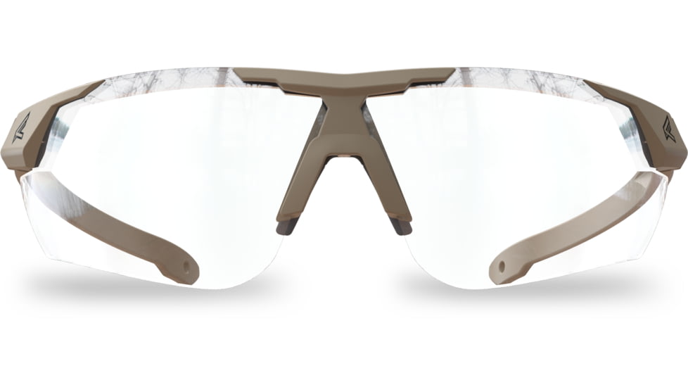 Edge Eyewear Phantom Rescue Shooting Glasses, Tan499 Frame, Clear Vapor Shield Lenses, Standard, PR21VS