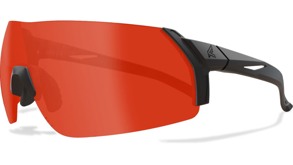 Edge Eyewear Urgent Fury Shooting Glasses, Black Frame, Orange Lenses for Green Lenses, Standard, UF14L