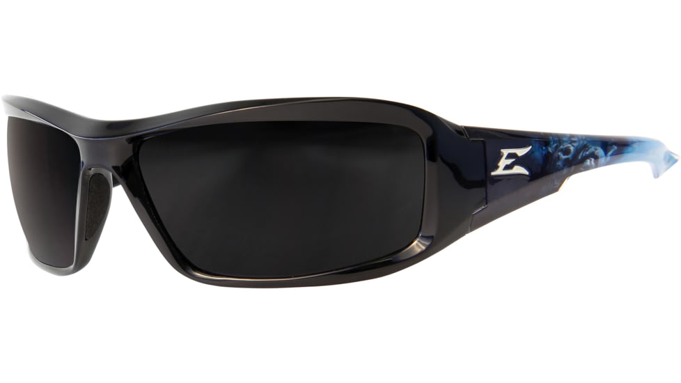 Edge Safety Eyewear Brazeau Apocalypse 2 Sunglasses, Black &amp; Blue Warrior Frame, Smoke Lens, One Size, XB116-A2