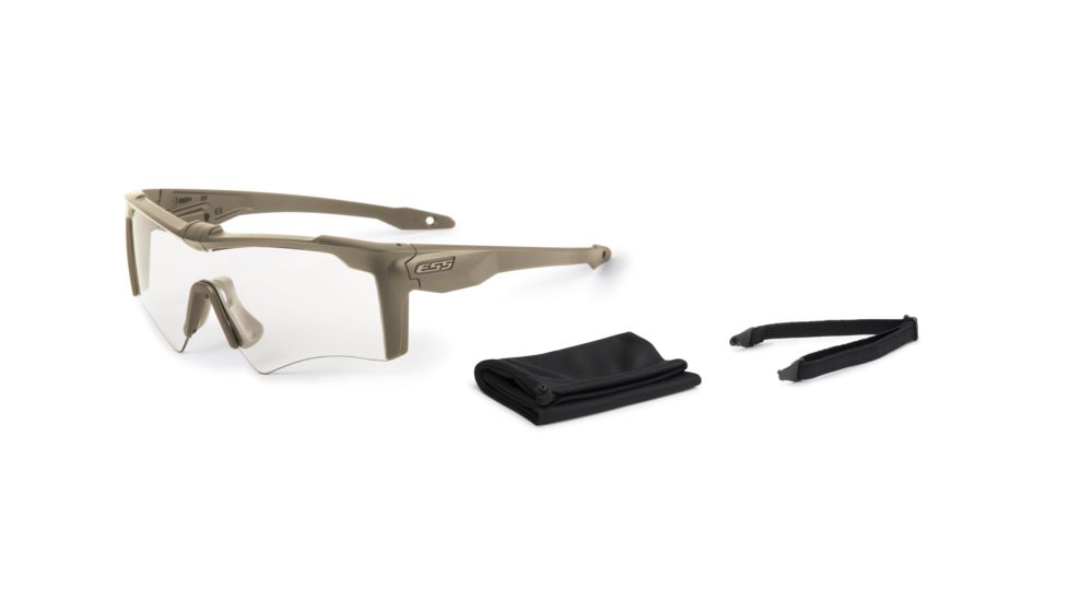 ESS Crossbow AF ONE Shooting Glasses, Clear Lens, Terrain Tan, EE9020-02