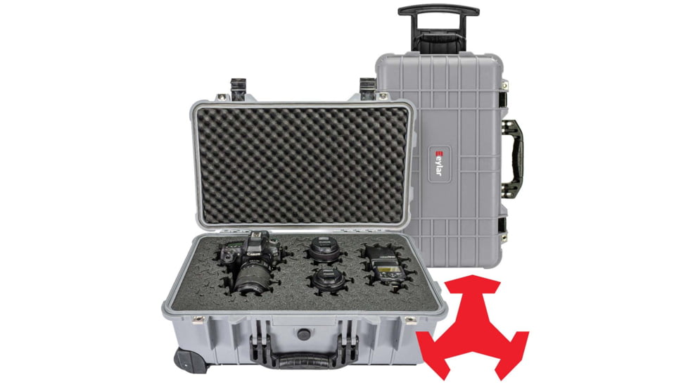 Eylar 22in Carry-On Roller Hard Case Equipped w/Ragar XP Crosslinked Foam Insert, Gray, SA00034-GRA-RG-XP