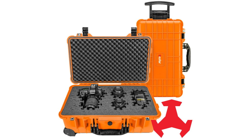 Eylar 22in Carry-On Roller Hard Case Equipped w/Ragar XP Crosslinked Foam Insert, Orange, SA00034-ORG-RG-XP