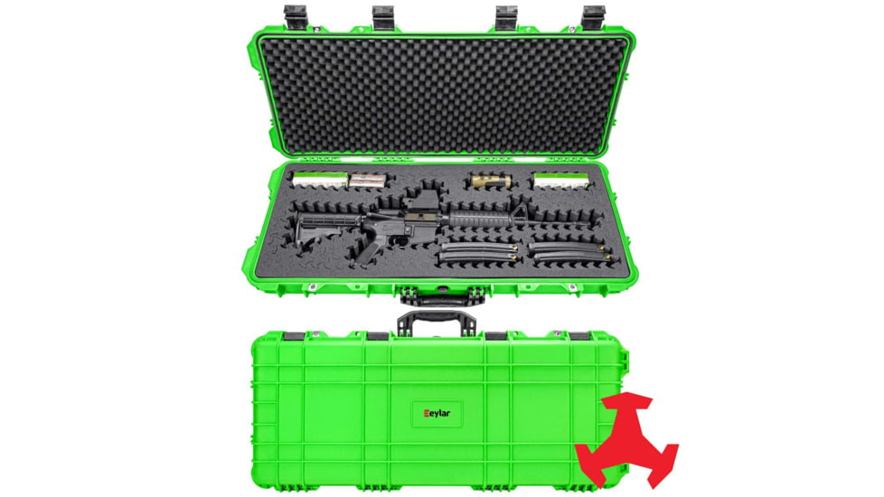 Eylar 38in Hard Rifle Case Equipped w/Ragar XP Crosslinked Foam Insert, Neon Green, SA00013-NGRN-RG-XP