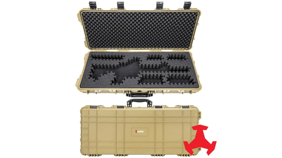 Eylar 38in Hard Rifle Case Equipped w/Ragar XP Crosslinked Foam Insert, Tan, SA00013-TAN-RG-XP