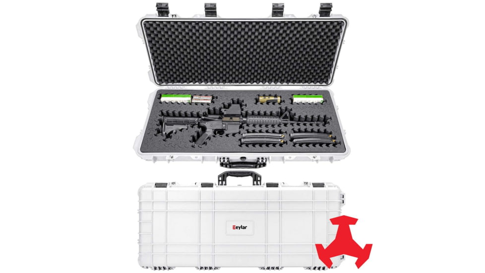 Eylar 38in Hard Rifle Case Equipped w/Ragar XP Crosslinked Foam Insert, White, SA00013-WHI-RG-XP
