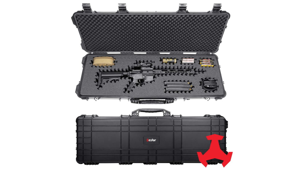 Eylar 44in Hard Rifle Case Equipped w/Ragar XP Crosslinked Foam Insert, Black, SA00008-BLK-RG-XP