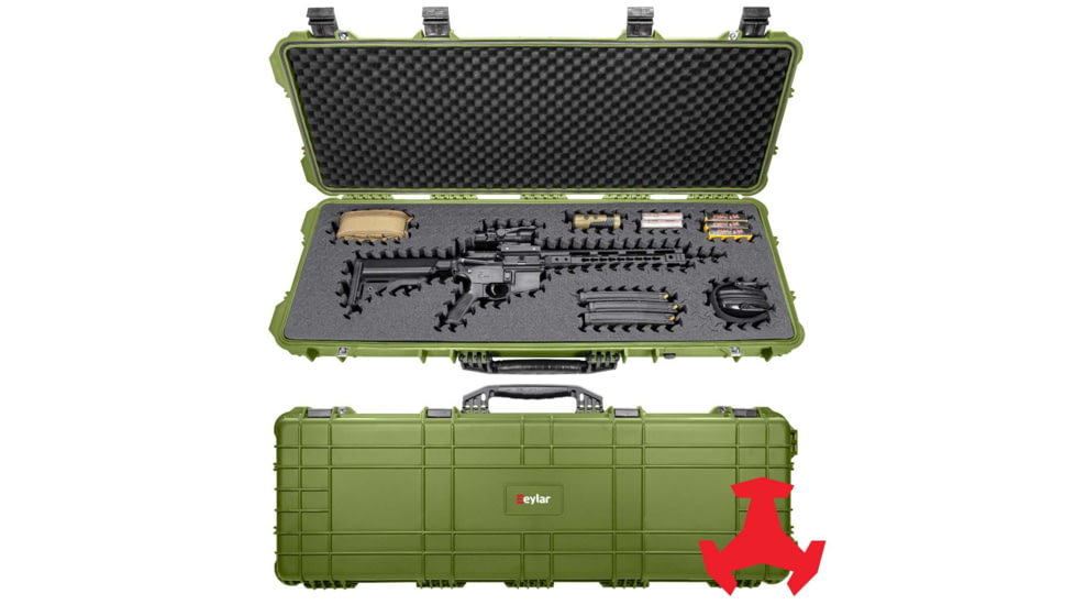 Eylar 44in Hard Rifle Case Equipped w/Ragar XP Crosslinked Foam Insert, Green, SA00008-GRN-RG-XP