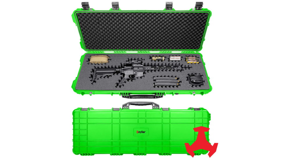 Eylar 44in Hard Rifle Case Equipped w/Ragar XP Crosslinked Foam Insert, Neon Green, SA00008-NGRN-RG-XP