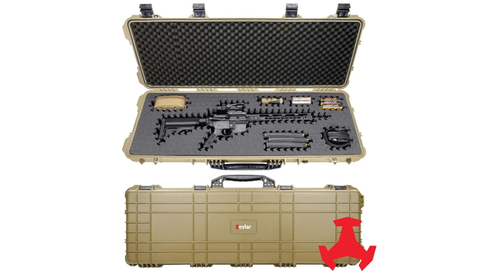 Eylar 44in Hard Rifle Case Equipped w/Ragar XP Crosslinked Foam Insert, Tan, SA00008-TAN-RG-XP