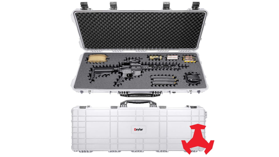 Eylar 44in Hard Rifle Case Equipped w/Ragar XP Crosslinked Foam Insert, White, SA00008-WHI-RG-XP