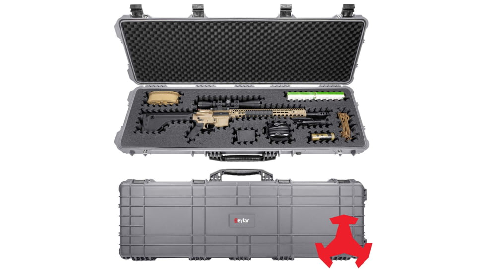 Eylar 48in Hard Rifle Case Equipped w/Ragar XP Crosslinked Foam Insert, Gray, SA00014-GRA-RG-XP