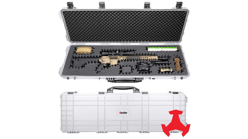 Eylar 48in Hard Rifle Case Equipped w/Ragar XP Crosslinked Foam Insert, White, SA00014-WHI-RG-XP