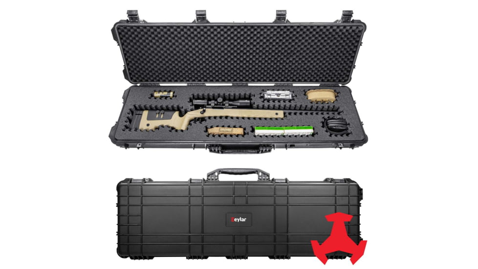 Eylar 53in Hard Rifle Case Equipped w/Ragar XP Crosslinked Foam Insert, Black, SA00015-BLK-RG-XP