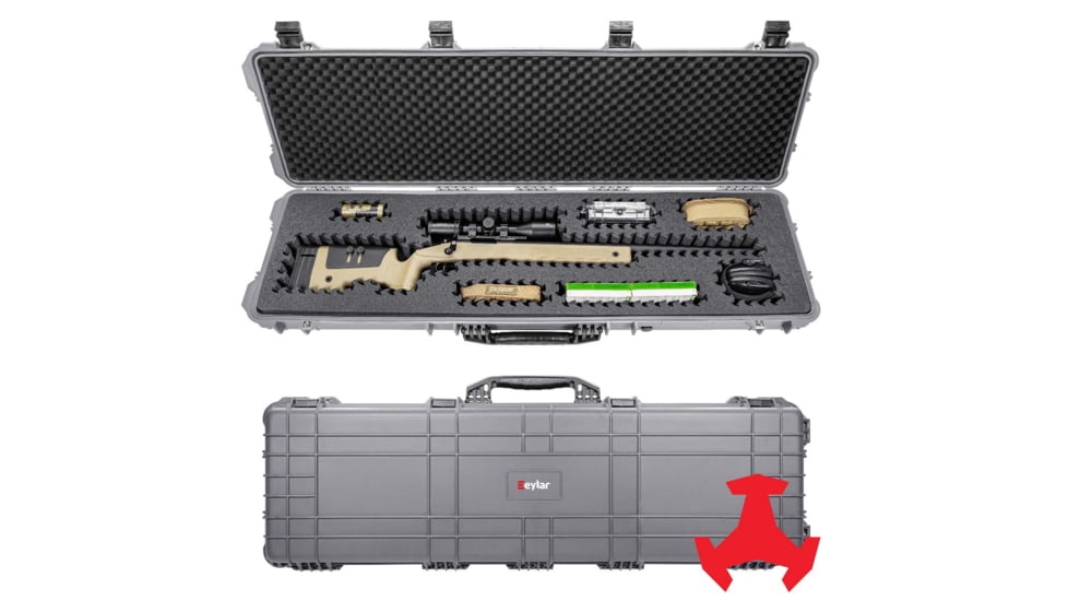 Eylar 53in Hard Rifle Case Equipped w/Ragar XP Crosslinked Foam Insert, Gray, SA00015-GRA-RG-XP