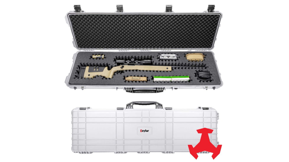 Eylar 53in Hard Rifle Case Equipped w/Ragar XP Crosslinked Foam Insert, White, SA00015-WHI-RG-XP