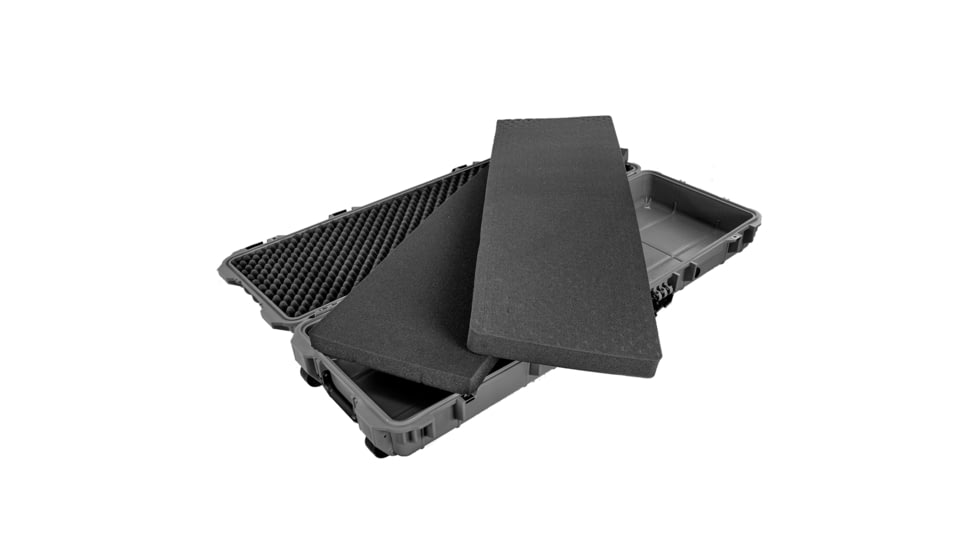 Eylar 53in Protective Roller Rifle Case Water and Shock Resistant w/ Foam, Gray, SA00015-Gra