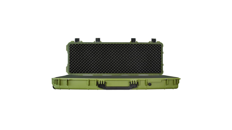 Eylar 53in Protective Roller Rifle Case Water and Shock Resistant w/ Foam, Green, SA00015-Grn
