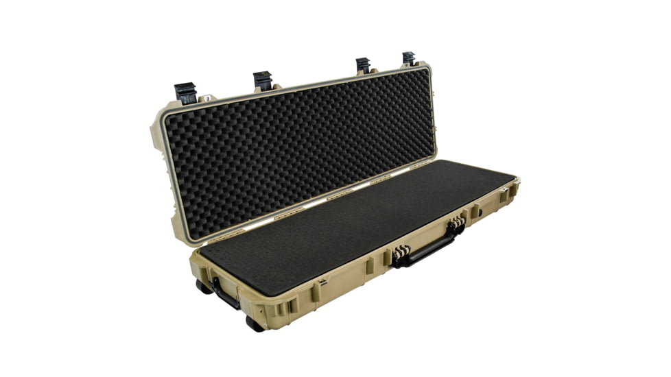 Eylar 53in Protective Roller Rifle Case Water and Shock Resistant w/ Foam, Tan, SA00015-Tan