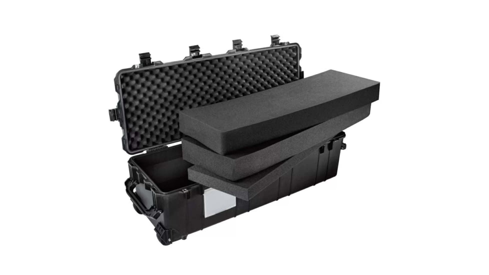 Eylar Extra Large 44in Waterproof Deep Heavy Transport Stacker Roller Rifle Hard Case w/Foam, Black, SA00028