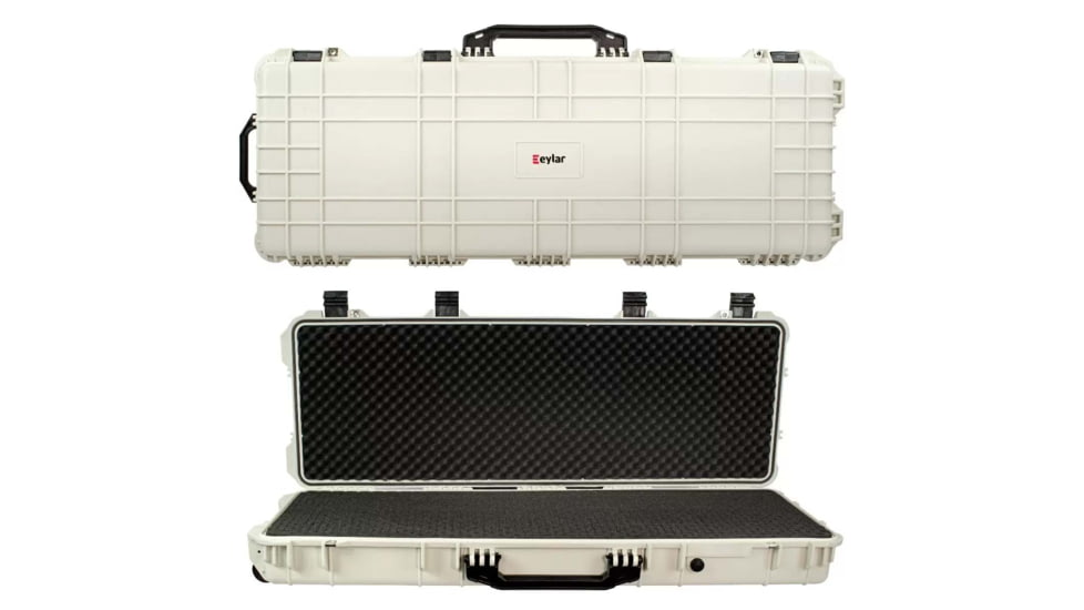 Eylar Large 48in Waterproof Roller Hard Rifle Case w/Foam, White, SA00014-WHI