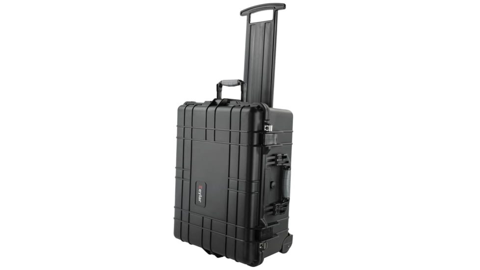 Eylar Medium 24in Protective Roller Case Water and Shock Resistant w/ Foam, Black, SA00009