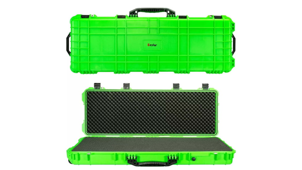 Eylar Small 38in Waterproof Roller Hard Rifle Case w/Foam, Neon Green, SA00013-NGRN
