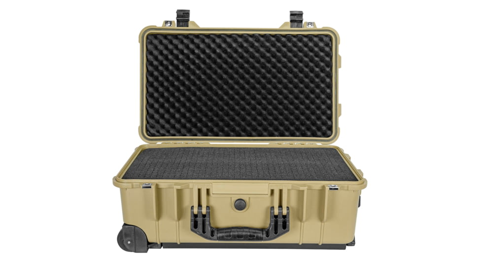 Eylar Standard 22in Waterproof Carry-On Travel Roller Gear Hard Case w/Foam, Tan, SA00034-TAN
