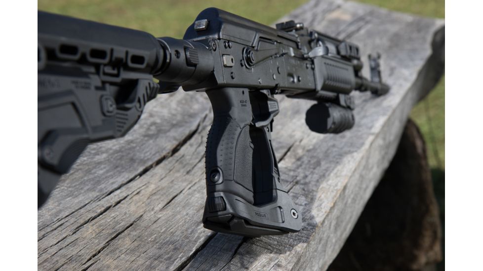 FAB Defense AK-47 Quick Deployment Bipod with Integrated AGR-47 Pistol Grip, Black, FX-AKPODB