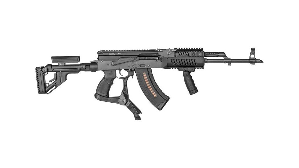 FAB Defense AK-47 Quick Deployment Bipod with Integrated AGR-47 Pistol Grip, Black, FX-AKPODB