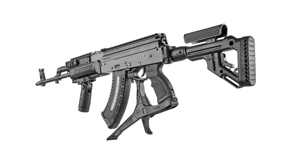 FAB Defense AK-47 Quick Deployment Bipod with Integrated AGR-47 Pistol Grip, Black, FX-AKPODB