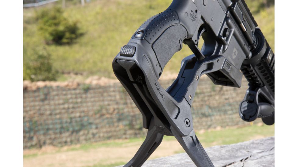 FAB Defense AR-15 Quick Deployment Bipod with an Integrated AGR-43 Pistol Grip, Black, FX-ARPODB