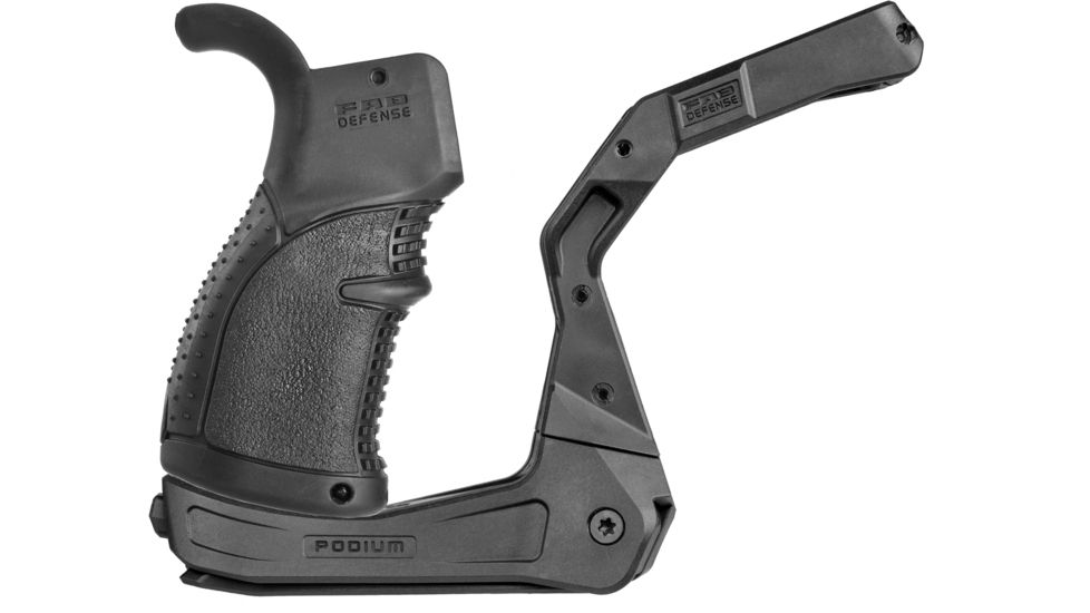FAB Defense AR-15 Quick Deployment Bipod with an Integrated AGR-43 Pistol Grip, Black, FX-ARPODB