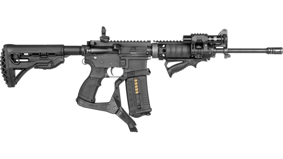 FAB Defense AR-15 Quick Deployment Bipod with an Integrated AGR-43 Pistol Grip, Black, FX-ARPODB