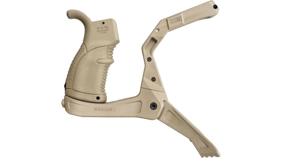 FAB Defense AR-15 Quick Deployment Bipod with an Integrated AGR-43 Pistol Grip, Flat Dark Earth, FX-ARPODT