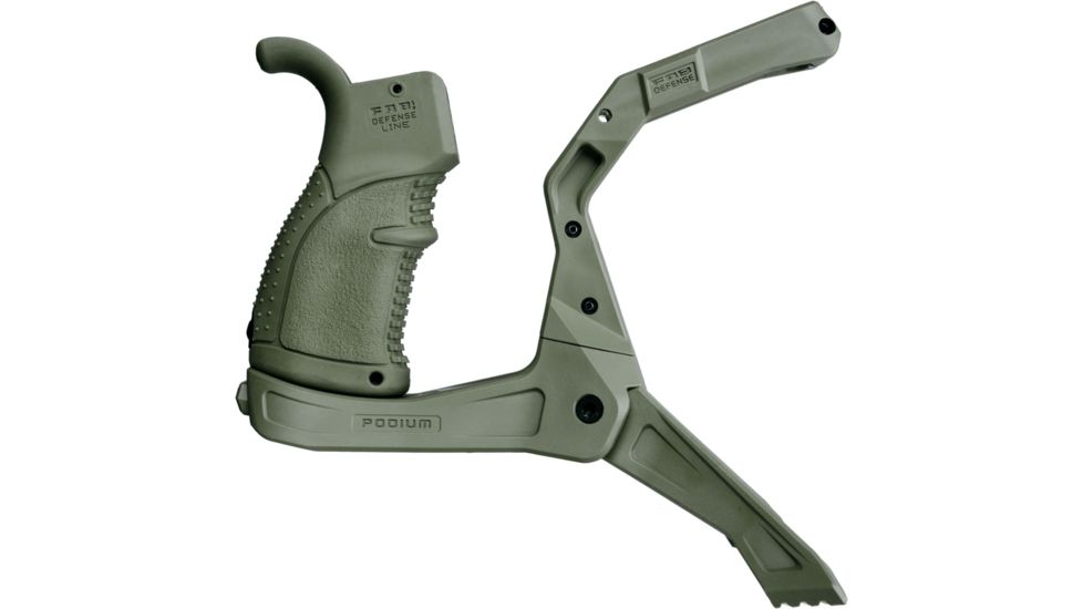 FAB Defense AR-15 Quick Deployment Bipod with an Integrated AGR-43 Pistol Grip, OD Green, FX-ARPODG