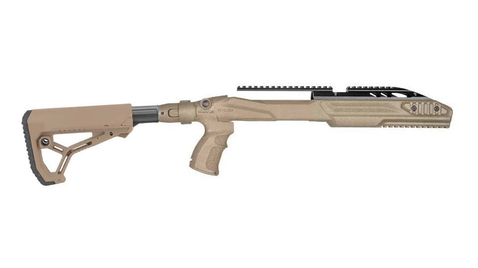 FAB Defense M4 Collapsible Stock Optics-Ready Pro Kit For Ruger 10/22, Flat Dark Earth, FX-M4PR1022T
