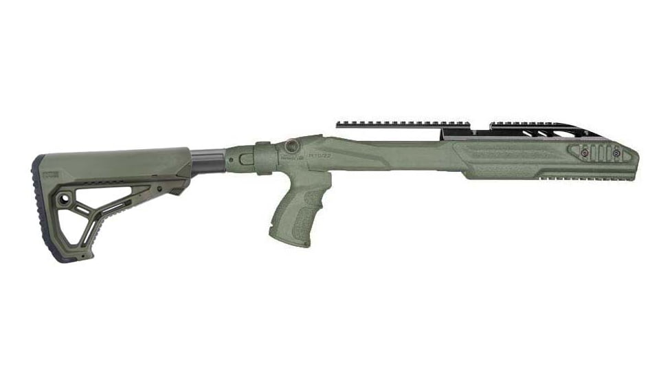 FAB Defense M4 Collapsible Stock Optics-Ready Pro Kit For Ruger 10/22, OD Green, FX-M4PR1022G