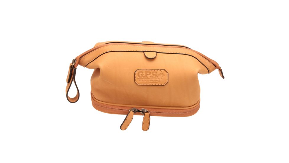 GPS Deceit &amp; Discreet Shave Kit Handgun Case, Leather, Tan, GPS-D1006LPC