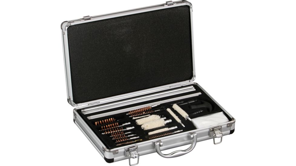 Game Raider 35 Piece Universal Gun Cleaning Kit w/ heavy-duty silver finish aluminum carrying/storage case RG0025