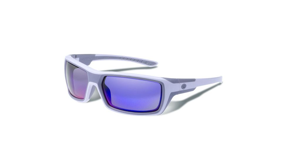 Gargoyles Khyber Sunglasses w/ White  Frame, Smoke Polarized w/Plasma Mirror Lens GAR10700087
