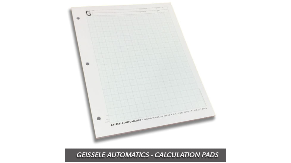 Geissele Automatics Calculation Pads, 50 Sheets, 09-130