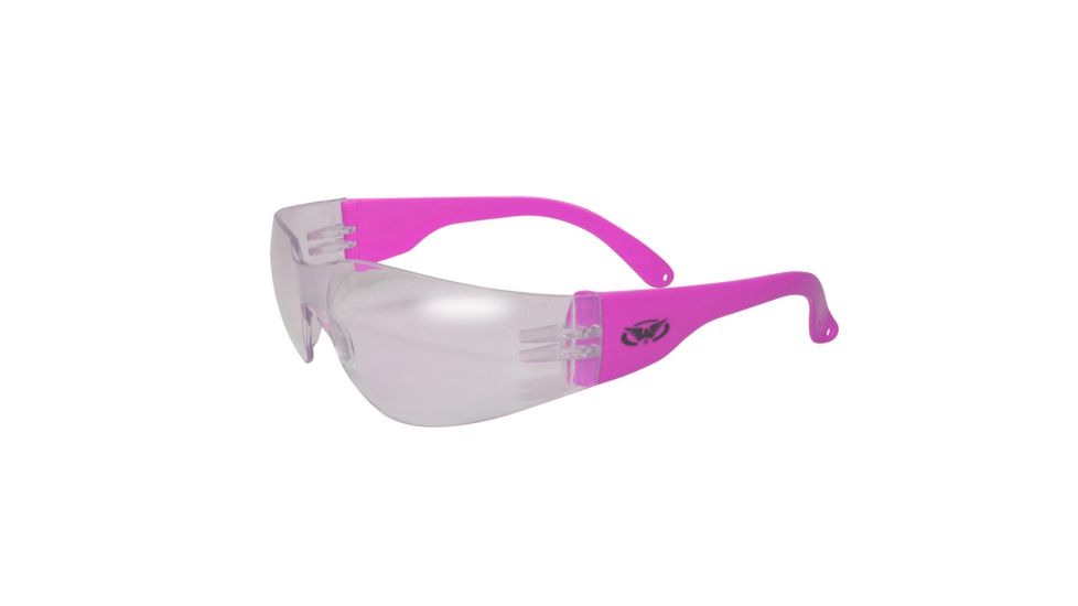 Global Vision Rider Shooting Glasses, Gloss Neon Pink Frame with Clear Lens 4002628