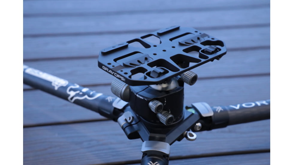 Gray Ops CNC Hunter Tripod Plate, Black, GO-HUNTPLATE