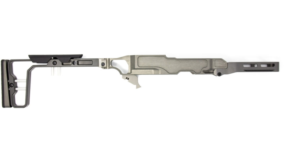 Grey Birch MFG LaChassis 10/22 Fixed Stock/Short Forend, Hard Clear Anodize, Grey, LaChassis-10/22