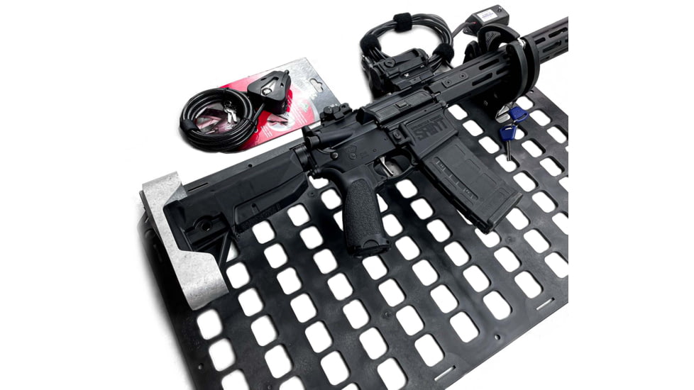 Grey Man Tactical Locking Rifle Rack Kit w/SC-6, XL Buttstock Cup Kit, Black, 000013