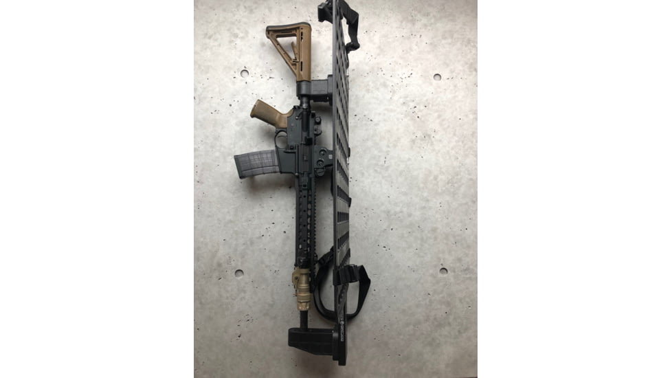 Grey Man Tactical Vehicle Locking Rifle Rack w/Raptor Rail Buffer Tube Rack,15.25 x 25 RMP, Black, GMT-RMP-28-07-07-03