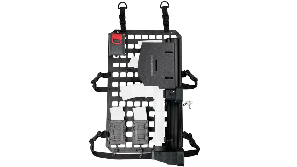 Grey Man Tactical Vehicle Locking Rifle Rack w/Raptor Rail Picatinny, LE Shield, 15.25x25 RMP, Black, 000229