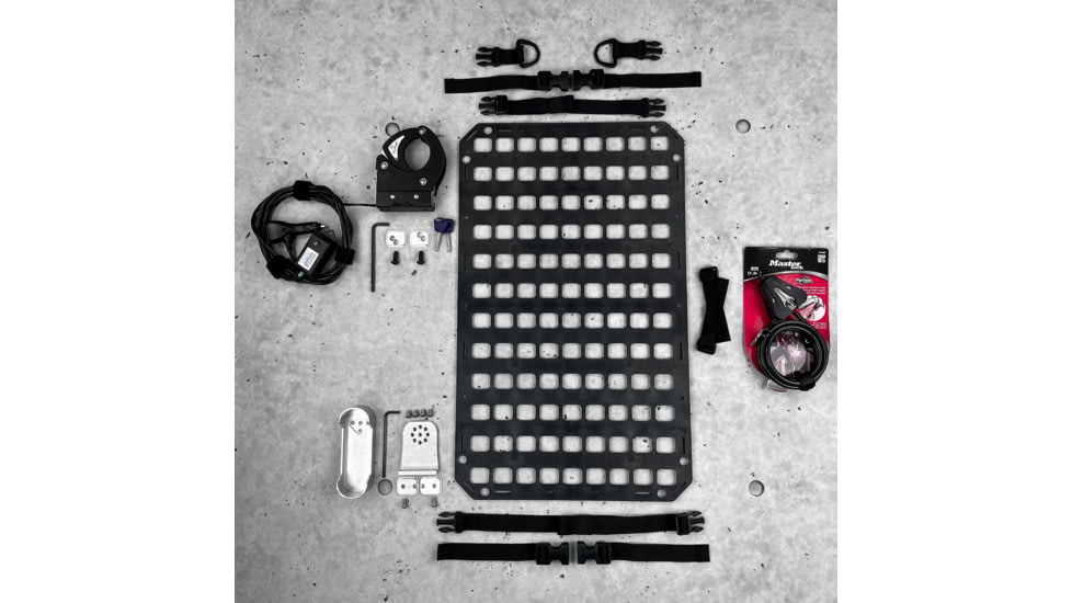 Grey Man Tactical Vehicle Locking Rifle Rack w/SC-6 Mount, 15.25 x 25 RMP, Standard Buttstock Cup Kit, Black, 000331